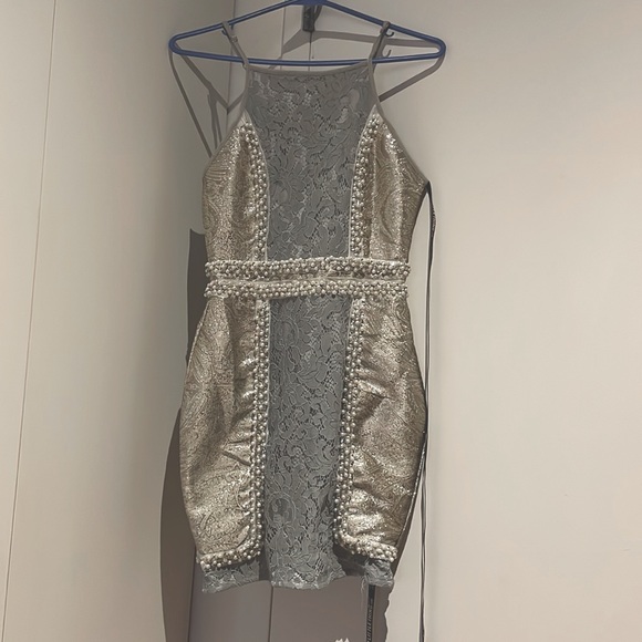 Jacquard Lace Panel Mini Dress - Picture 5 of 6